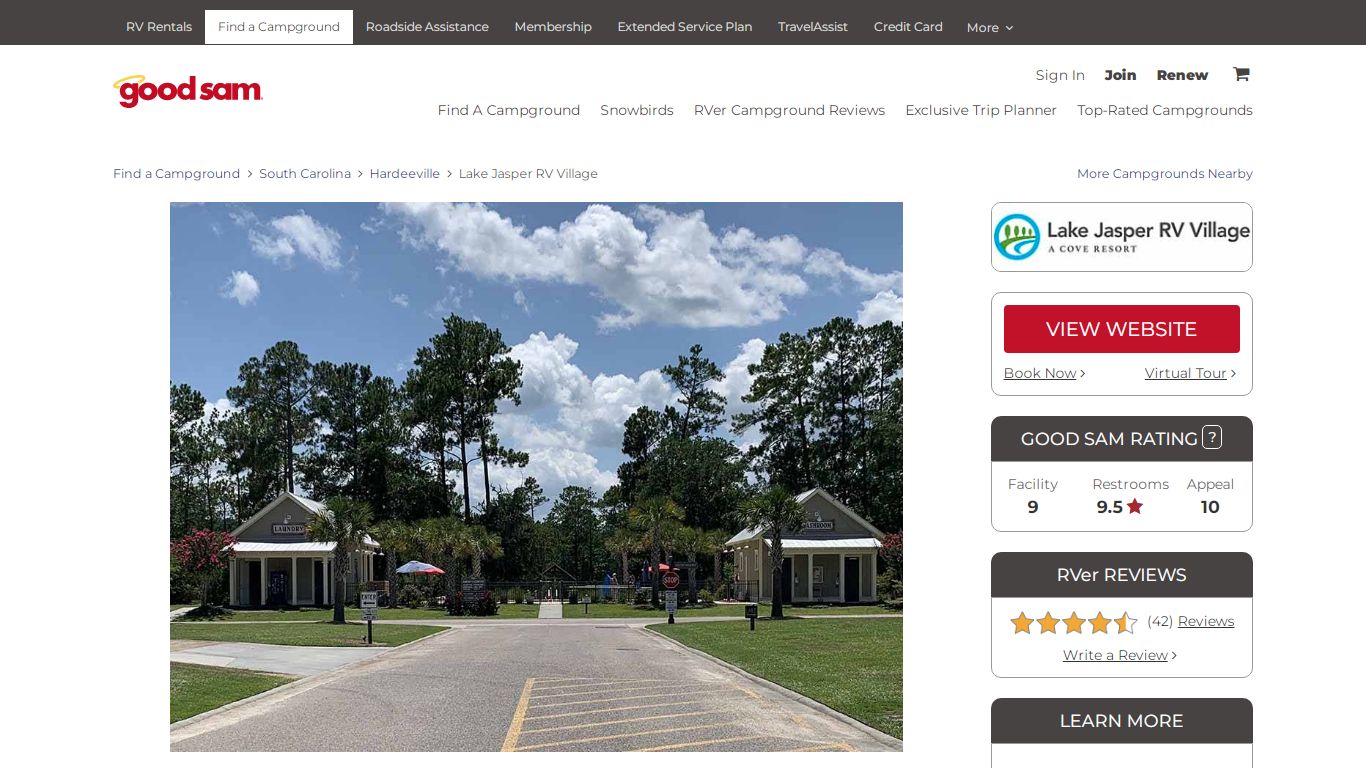 Lake Jasper RV Village - Hardeeville campgrounds - Good Sam